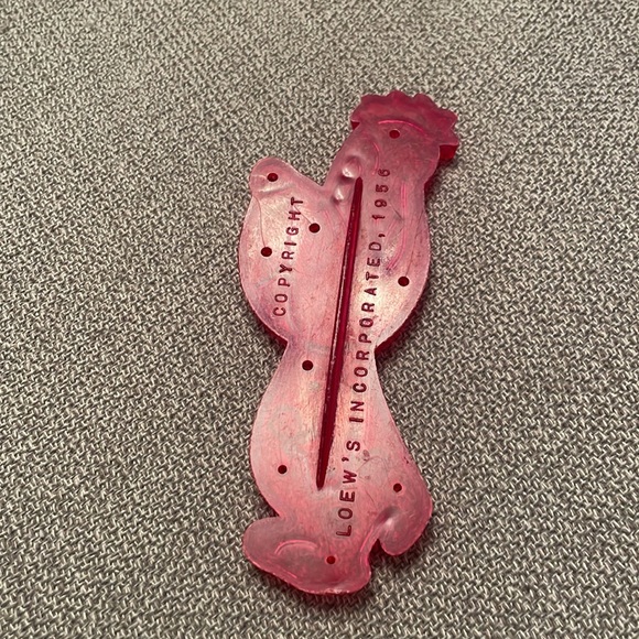 Vintage Loew’s Incorporated 1956 Red Transparent Plastic ROOSTER Cookie Cutter - Picture 8 of 9
